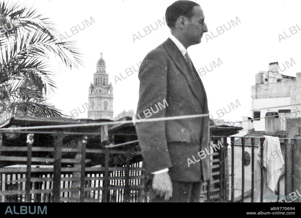 Jorge Guillén on the terrace of his House, Murcia, March 1928 - Approximate date.