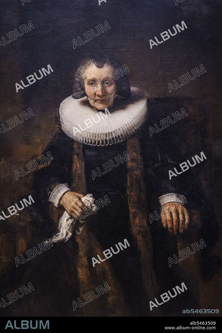 Rembrandt, Portrait of Margaretha de Geer, Wife of Jacob Trip, 1661, oil on canvas, National Gallery, London, England, Great Britain.