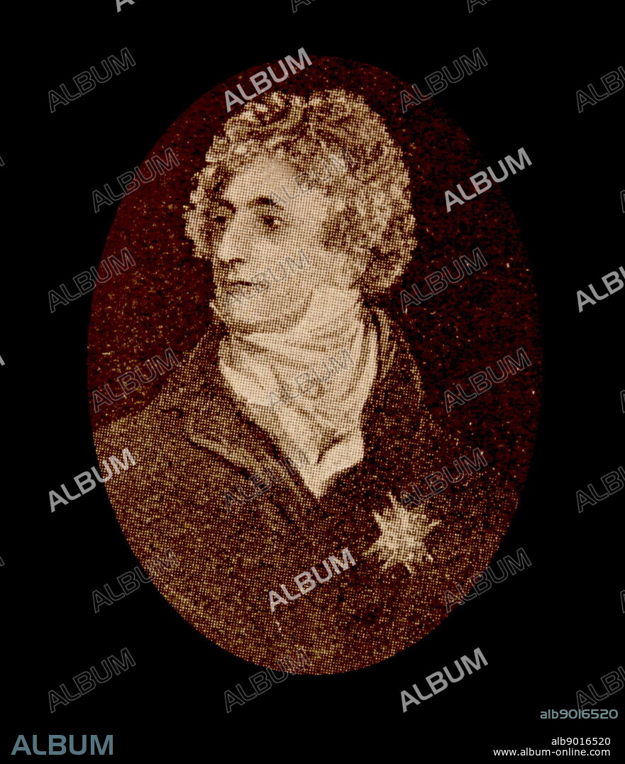 Portrait of Armand-Emmanuel de Vignerot du Plessis, Duc de Richelieu (1766-1822) French Statesman during the Bourbon Restoration. Dated 19th Century.