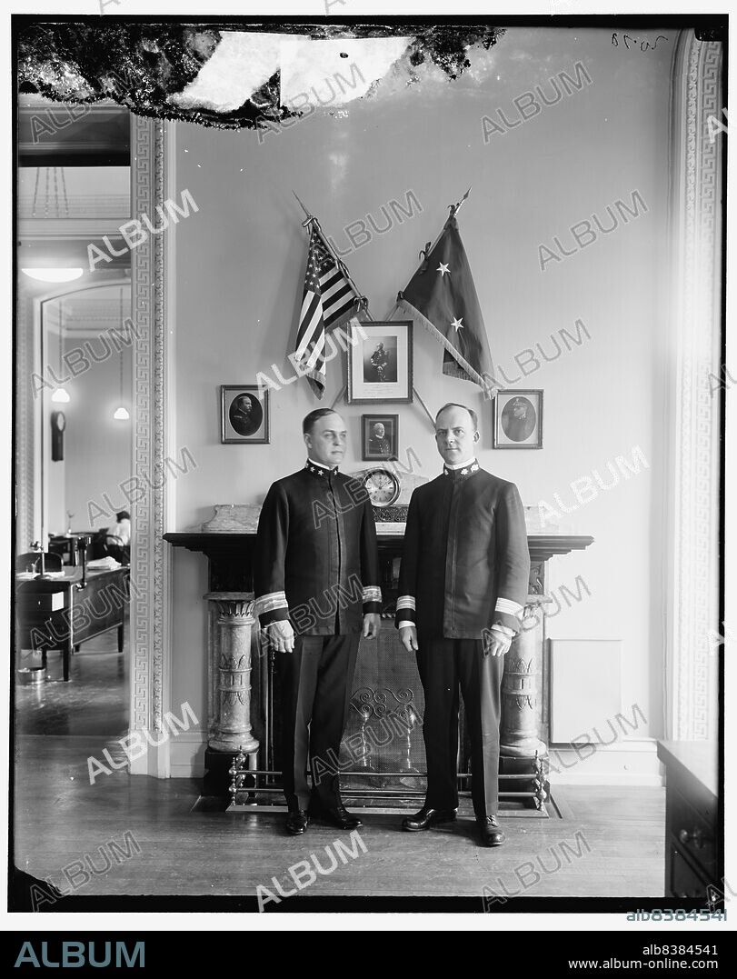 HARRIS & EWING. Admiral Samuel McGowan & C.J. Peoples, between 1910 and 1920. US Navy officers.