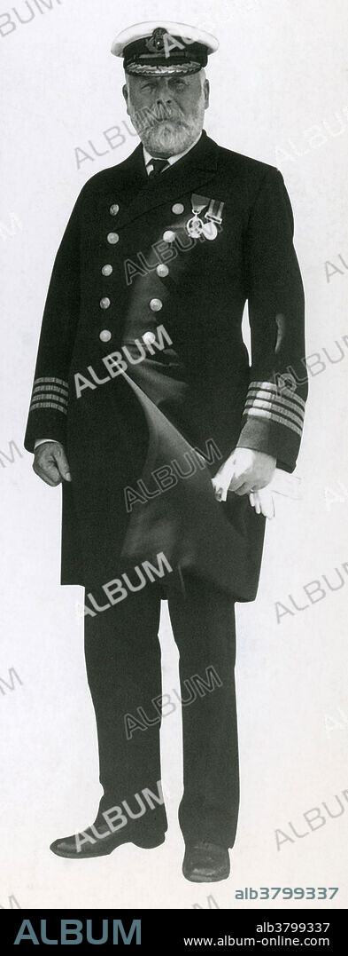 Edward John Smith (1850-1912), captain of the Titanic. RMS Titanic, the largest ocean liner ever built at the time, was reputed to be unsinkable. However, during its maiden voyage it struck an iceberg in the North Atlantic on the night of 14 April 1912 and sank with the loss of 1517 lives, including Smith's.