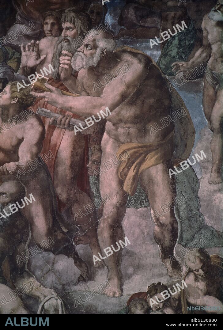 MIGUEL ANGEL. EL JUICIO FINAL - DETALLE   ANTES DE LA RESTAURACION.