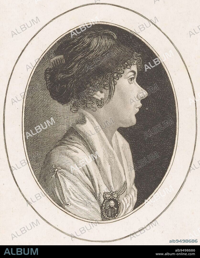 Portrait of Barbara Regina Albertina Günther, Christoph Wilhelm Bock, c. 1780 - 1836, print maker: Christoph Wilhelm Bock, (mentioned on object), Christoph Wilhelm Bock, (mentioned on object), Neurenberg, c. 1780 - 1836, paper, engraving, etching, h 158 mm - w 93 mm.