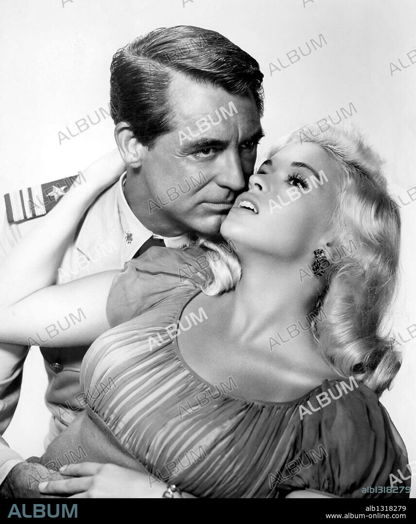 CARY GRANT and JAYNE MANSFIELD in KISS THEM FOR ME, 1957, directed by STANLEY DONEN. Copyright 20TH CENTURY FOX.