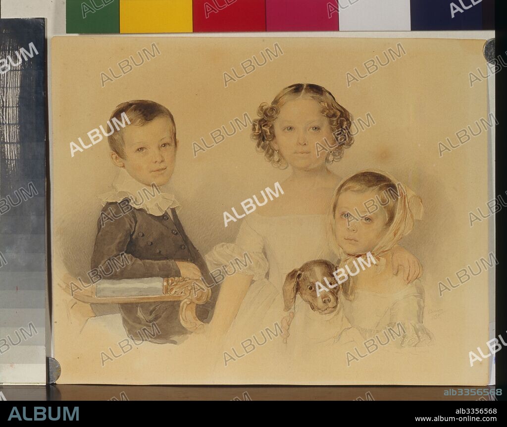 PYOTR FYODOROVICH SOKOLOV. Portrait of the Lanskoy Children.