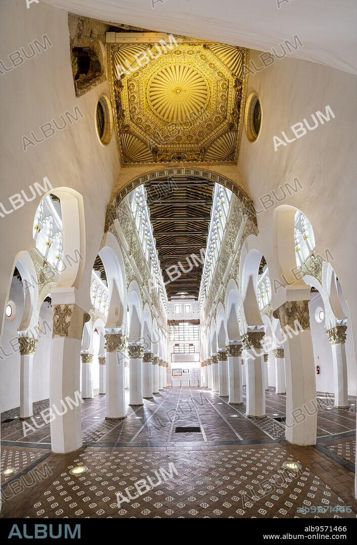 white jewish synagogue, . Santa María la Blanca, synagogue, Toledo, Castilla-La Mancha, Spain.