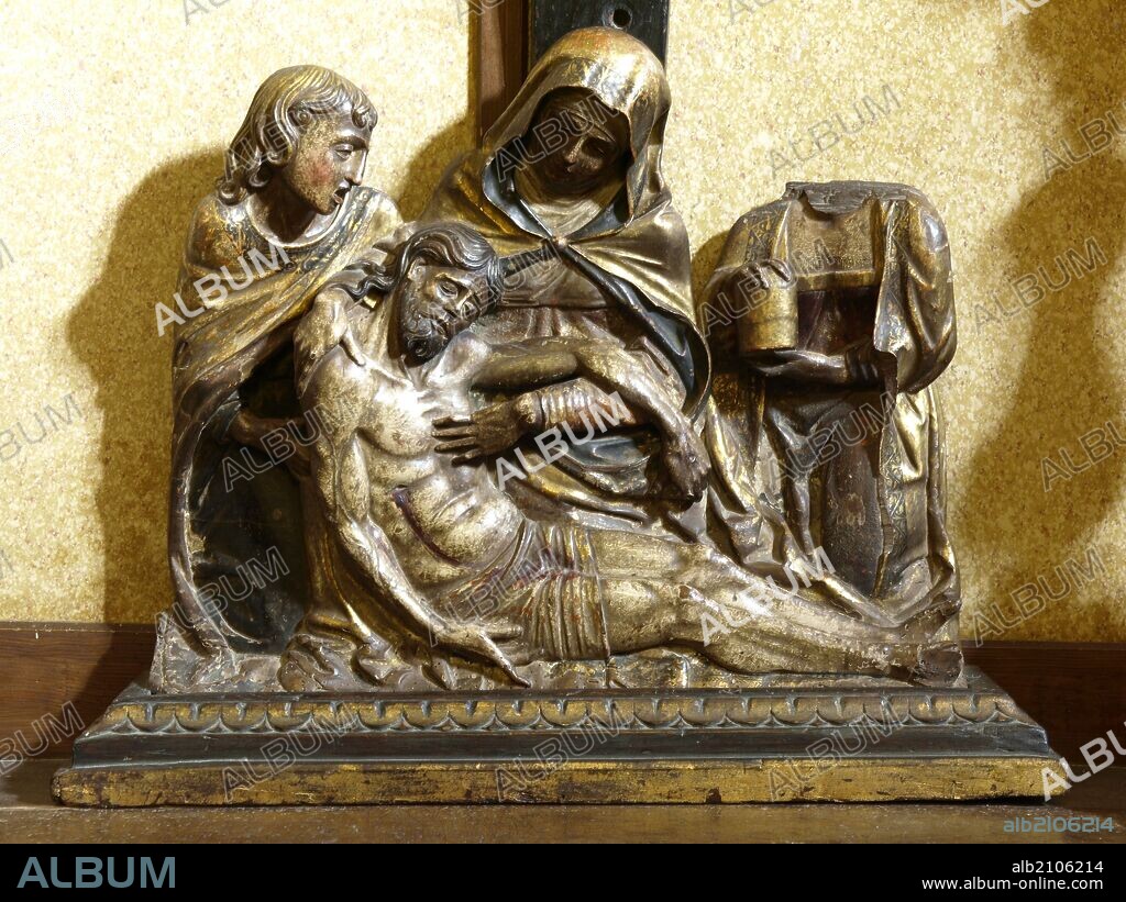 IGLESIA DE SANTA MARIA. ESCULTURA O FIGURA DE CRISTO DESPUES DE LA CRUCIFIXION CON MARIA MAGDALENA.