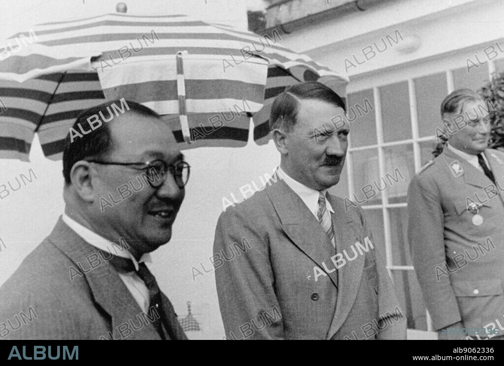 Mr. Kung Hsiang-hsi met with Adolf Hitler of Nazi Germany in 1936. Kung Hsiang-hsi (1881 - 1967), often known as Dr. H. H. Kung, was a Chinese banker and politician in the early 20th century. He married Soong Ai-ling, the eldest of the three Soong sisters; the other two married President Sun Yat-sen and the latter President Chiang Kai-shek. Together with his brother-in-law, Soong Tse-ven, he was highly influential in determining the economic policies of the Kuomintang-led Nationalist government of the Republic of China in the 1930s and 1940s.
