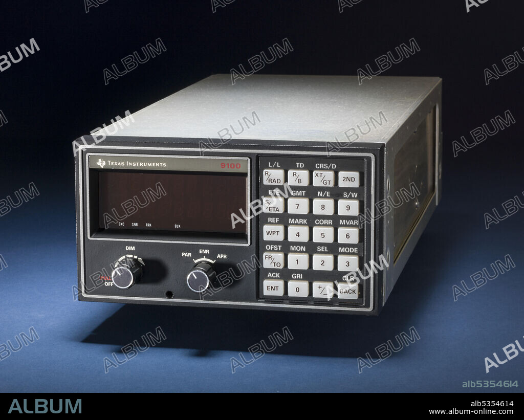TEXAS INSTRUMENTS INC.. 20 data keys, digital display, 3 cdi switch; 1980; first Loran-C unit for aircraft use; programmable radio navigational system.