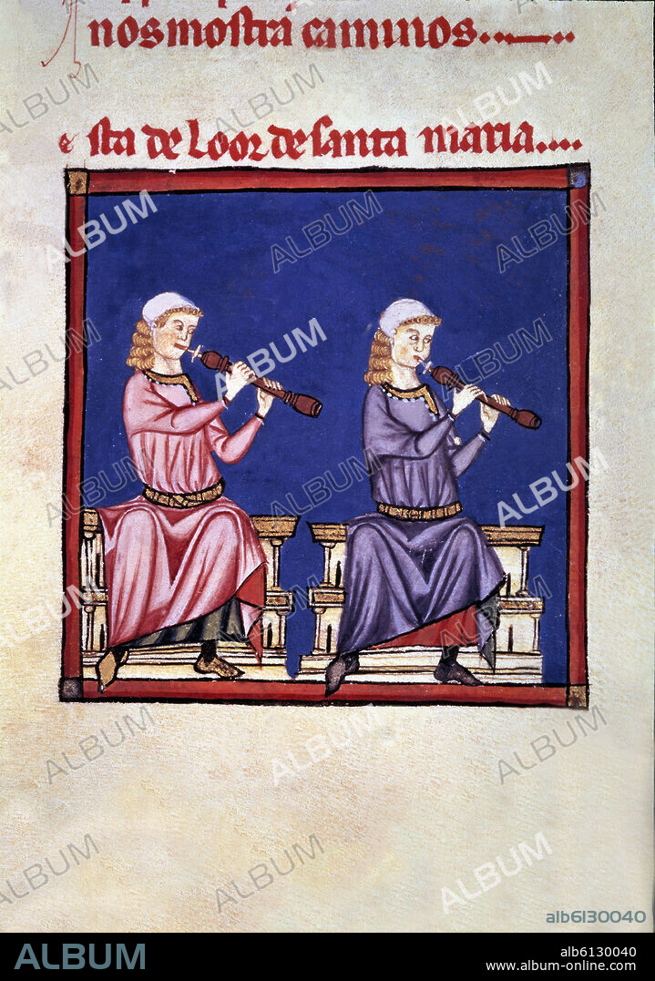 Illustration from Cantigas de Santa Maria manuscript. The Cantigas