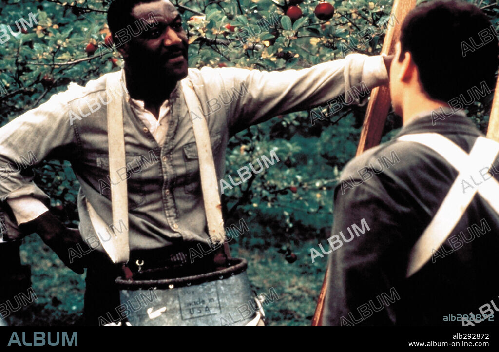 DELROY LINDO y TOBEY MAGUIRE en LAS NORMAS DE LA CASA DE SIDRA, 1999 (THE CIDER HOUSE RULES), dirigida por LASSE HALLSTROM. Copyright MIRAMAX / VAUGHAN, STEPHEN.