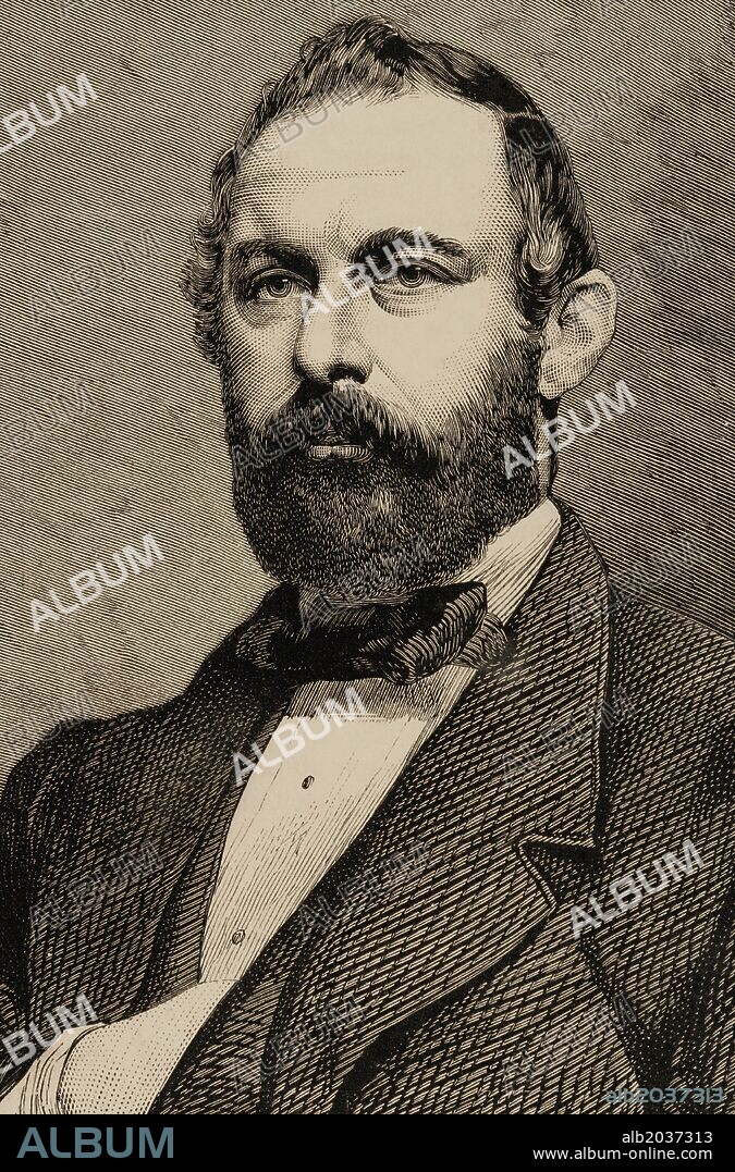 CARLOS XV DE SUECIA (1826-1872). Rey de Suecia y de Noruega de 1859-1872. Primer monarca de la dinastía Bernadotte. Grabado. "La Ilustración Española y Americana", año 1872.