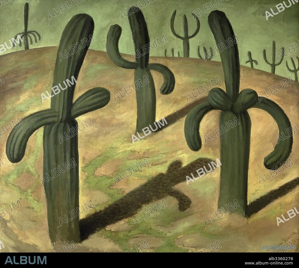 DIEGO-MARIA RIVERA. Landscape with cactus.