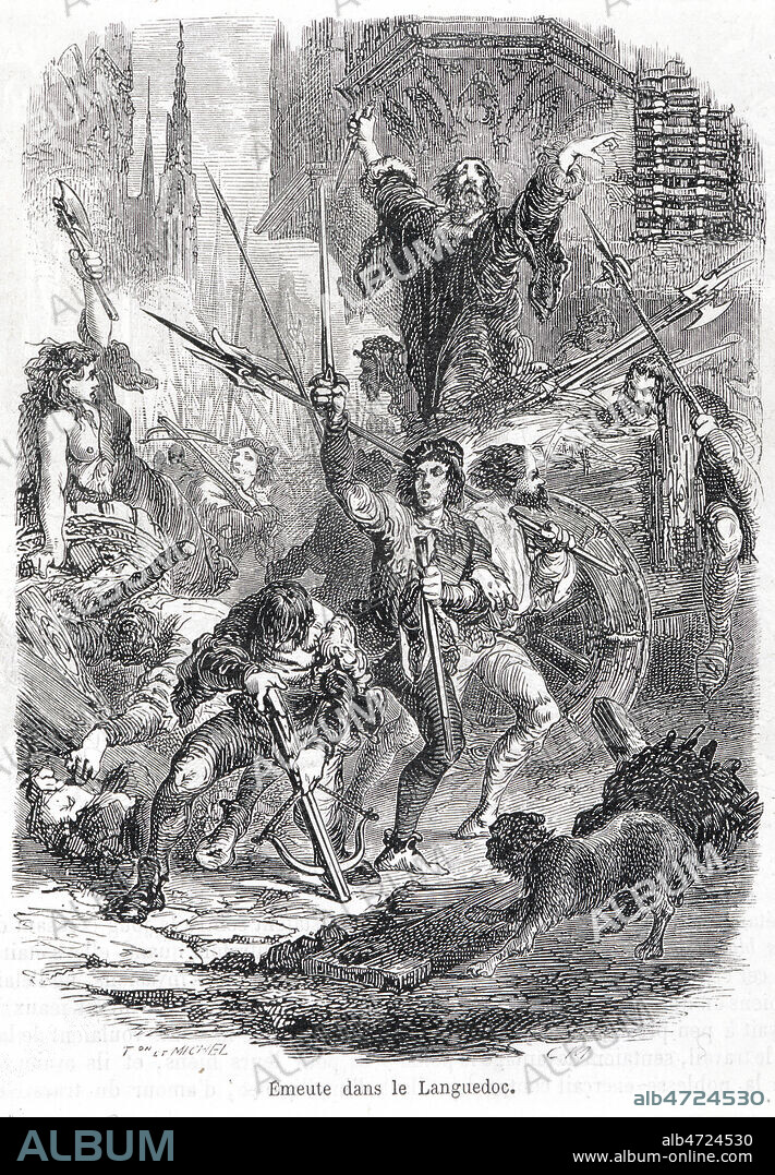 'Emeute dans le Languedoc', la revolte des Tuchins sous Charles VI, gravure de 1862 in Histoire Populaire de la France. Credit : Coll. Jonas/KHARBINE-TAPABOR.