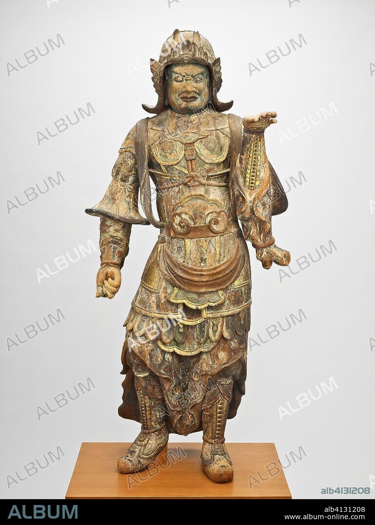 Bishamon. Japan. Date: 1001-1100. Dimensions: H. appro×. 135 cm (52 3/4 in.). Wood with traces of polychromy. Origin: Japan.