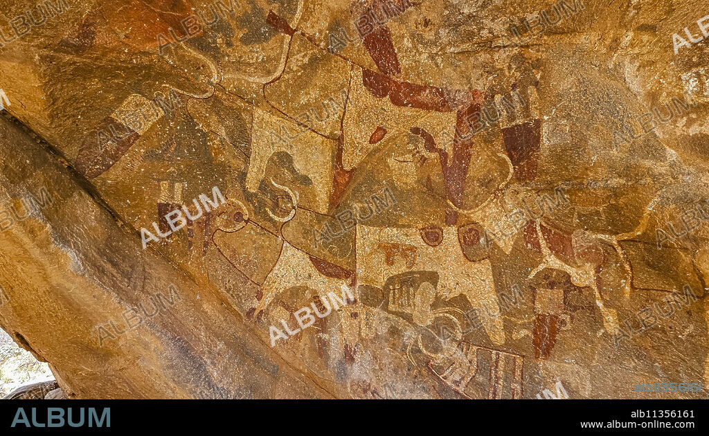 Rock art paintings of Laas Geel, near Hargeisa, Somaliland, Somalia, Africa.
