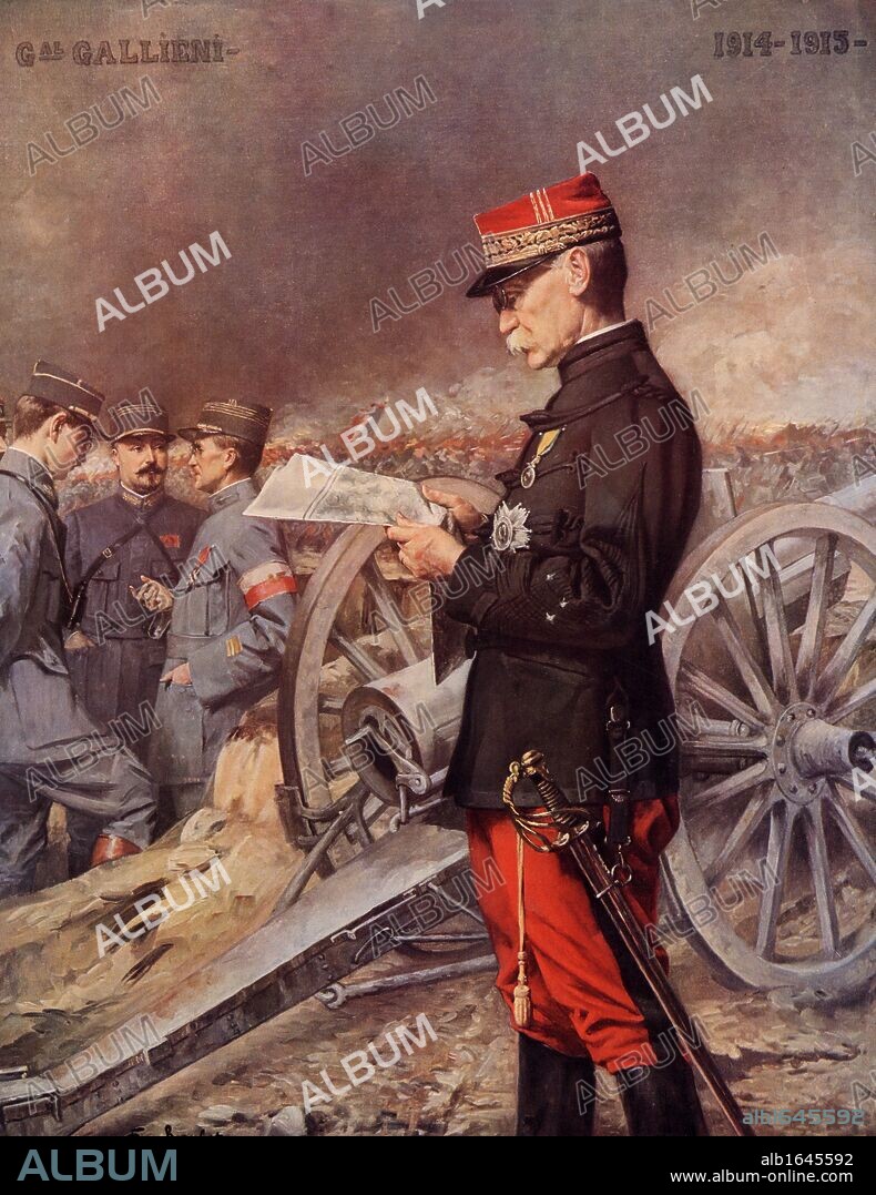 General Joseph Gallieni (1849-1916) French army officer, trained at the St-Cyr military academy. Retired in 1914 but recalled at the outbreak of the First World War. Retired due to ill health in March 1916. Afte the picture by Ferdinand Roybet (1840-1920).  (Photo by: Universal History Archive/UIG via Getty Images).