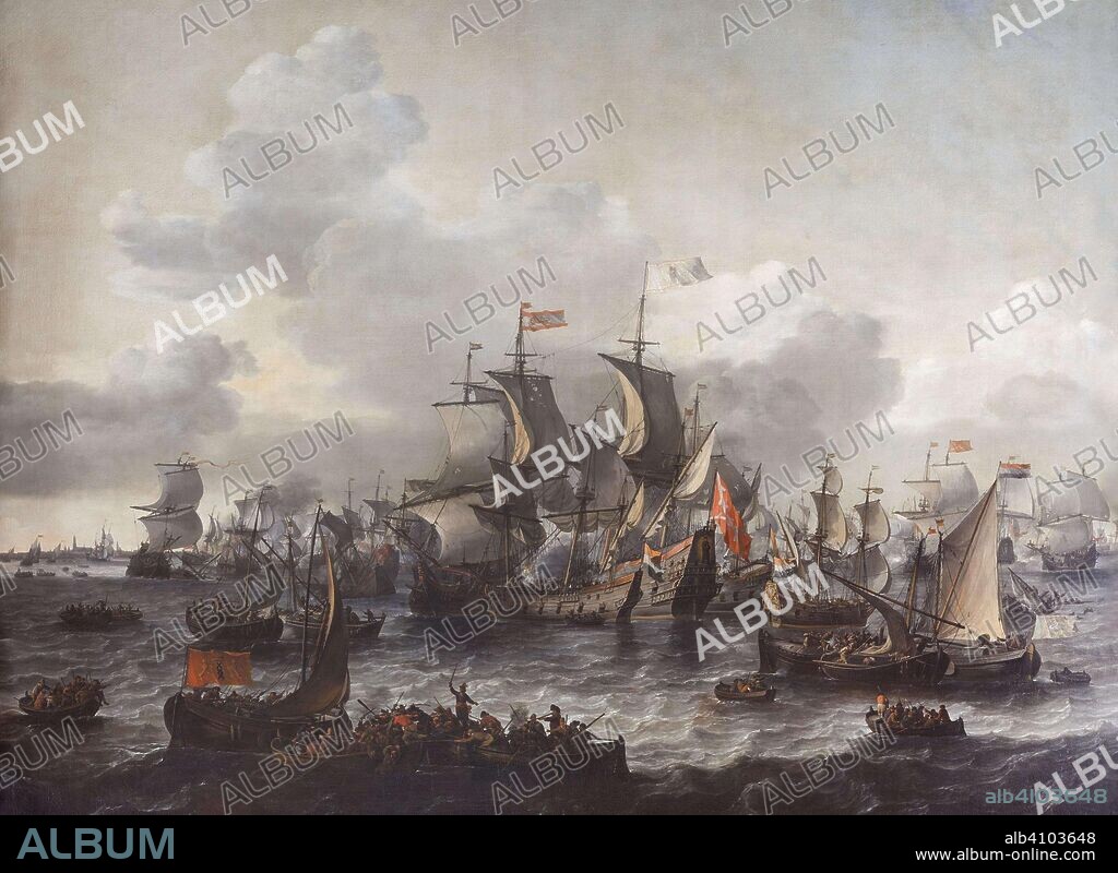 JAN THEUNISZ. BLANCKERHOFF (MENTIONED ON OBJECT) und JOHANNES KINNEMA. The Battle of the Zuider Zee, 1573. Dating: 1663. Measurements: h 229 cm × w 271.5 cm.