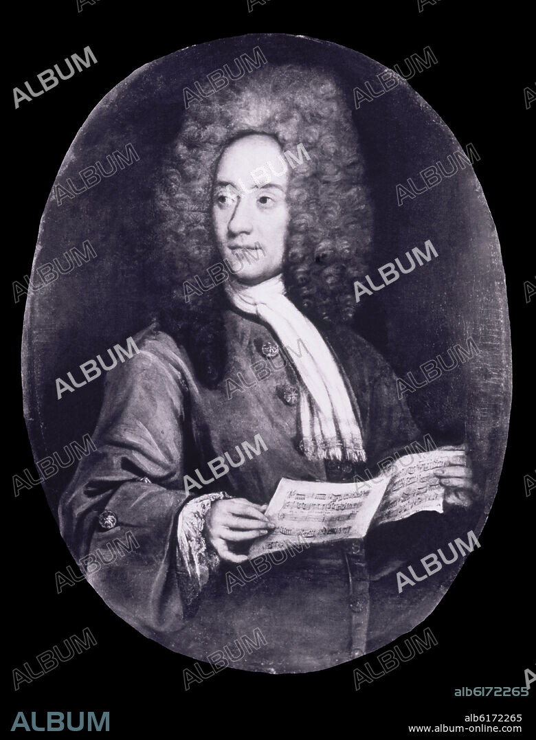 ANONYMOUS. RETRATO DE TOMASO ALBINONI - COMPOSITOR ITALIANO 1671/1750.