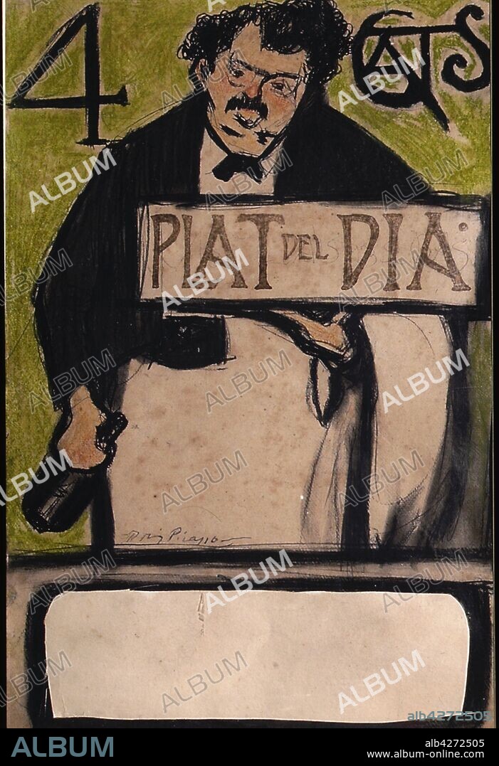 PABLO PICASSO. Menu for the Quatre Gats, Dish of the Day.