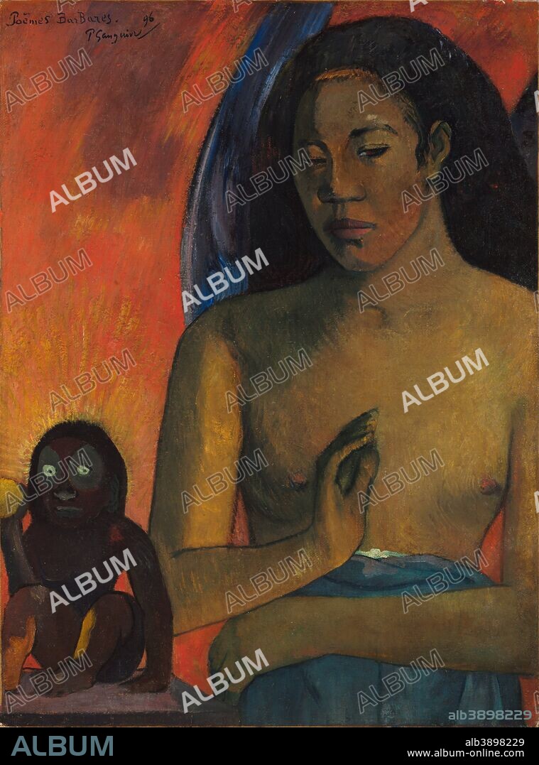 PAUL GAUGUIN. Poèmes barbares / Barbarian Poems / Savage Poems. Date/Period: 1896. Painting. Oil on canvas. Height: 65 cm (25.5 in); Width: 48 cm (18.8 in).