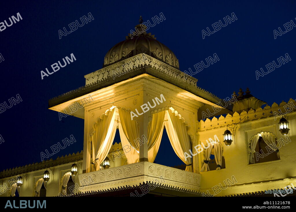 Jagmandir Island Palace part of The City Palace Complex owned by 76th Maharana of Mewar, His Highness, Shreeji Arvind Singh Mewar of Udaipur, Rajasthan, India.