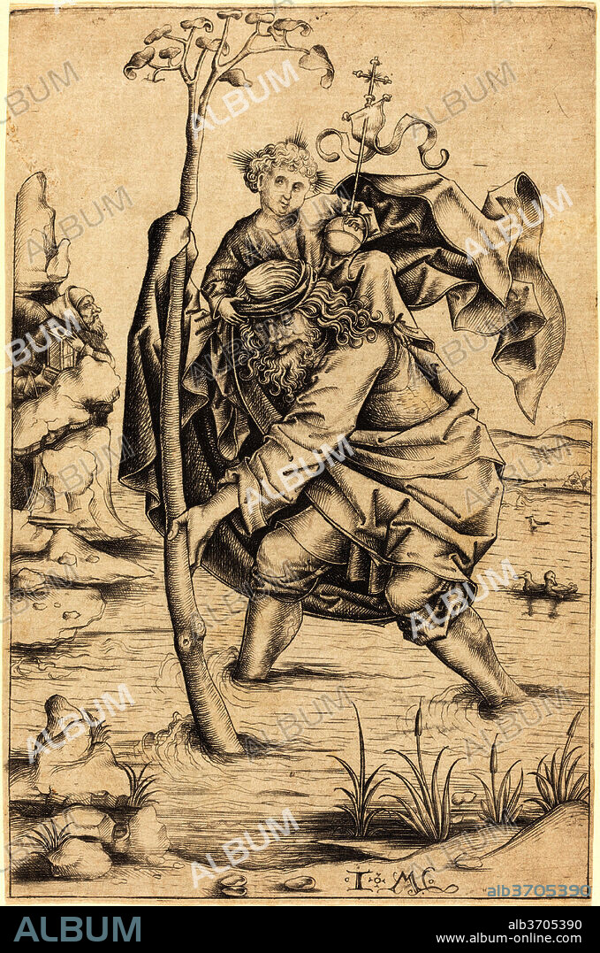 ISRAHEL VAN MECKENEM AFTER MASTER OF THE HOUSEBOOK. Saint Christopher. Dated: c. 1480/1490. Medium: engraving.