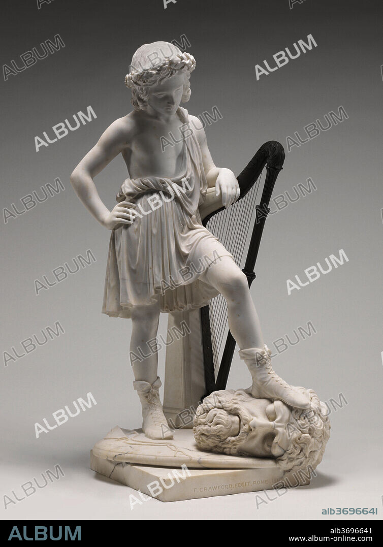 THOMAS CRAWFORD. David Triumphant. Dated: model 1845/1846, carved 1848. Dimensions: height: 114.3 cm (45 in.). Medium: marble and bronze.