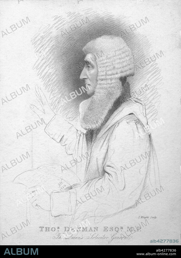 T WRIGHT. 'Thomas Denman Esq. MP., The Queen's Solicitor General', c1820. Portrait of British lawyer Thomas Denman, 1st Baron Denman (1779-1854), who defended Queen Caroline at her trial. From an album containing portraits and satirical caricatures related to the trial of Queen Caroline (1768-1821, also known as Caroline of Brunswick, consort of King George IV) in 1820.