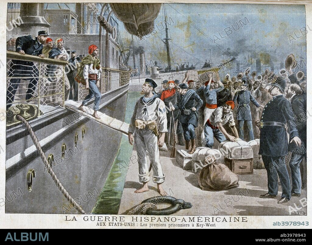 Spanish prisoners arriving at Key-West, Spanish-American War, 1898. The Spanish-American War was a conflict between the Kingdom of Spain and the United States of America that took place from April to August 1898.
