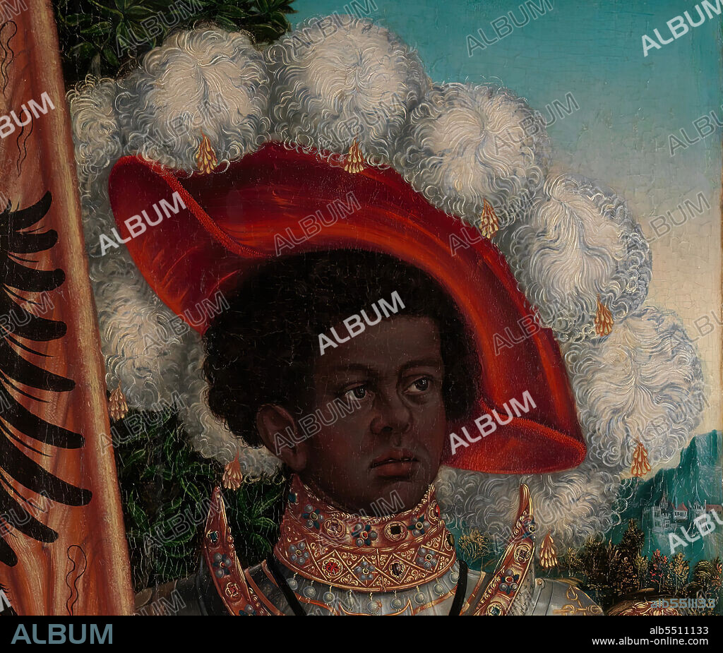 LUCAS CRANACH THE ELDER. Saint Maurice, ca. 1520-25. Detail from a larger artwork.