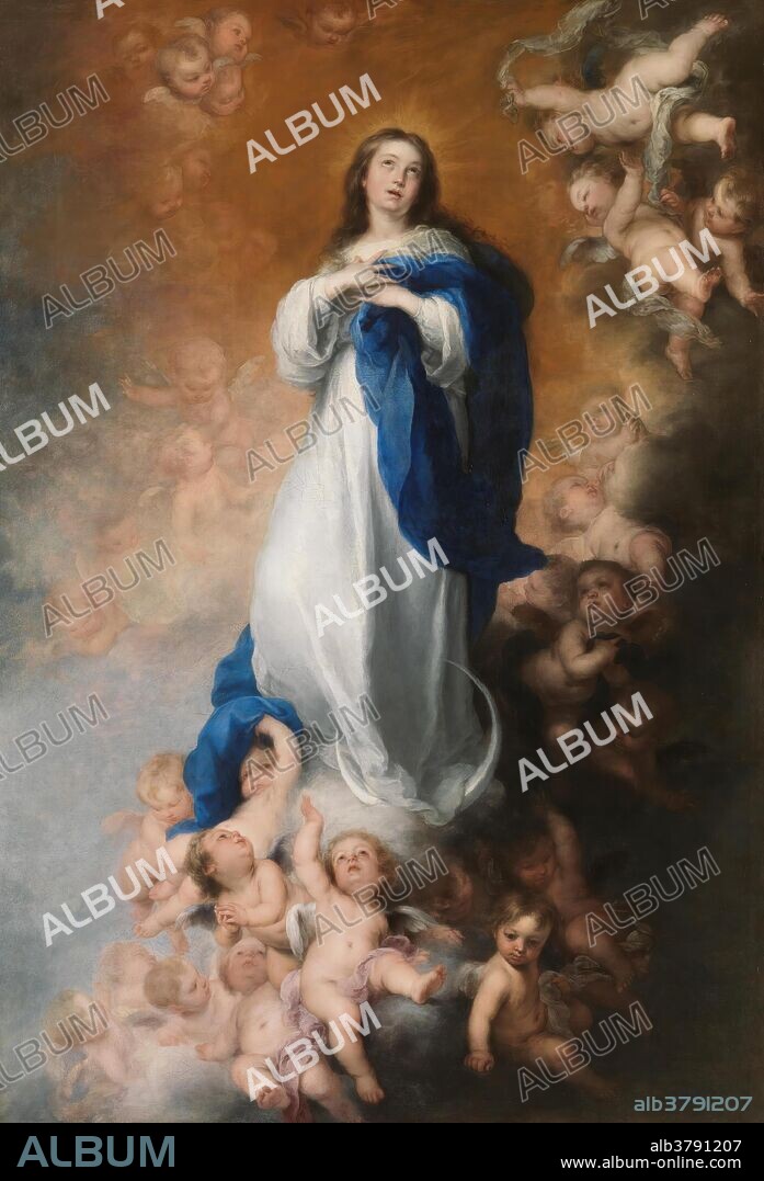 BARTOLOMÉ ESTEBAN MURILLO. Bartolomé Esteban Murillo / 'The Immaculate Conception of Los Venerables'. Ca. 1678. Oil on canvas.