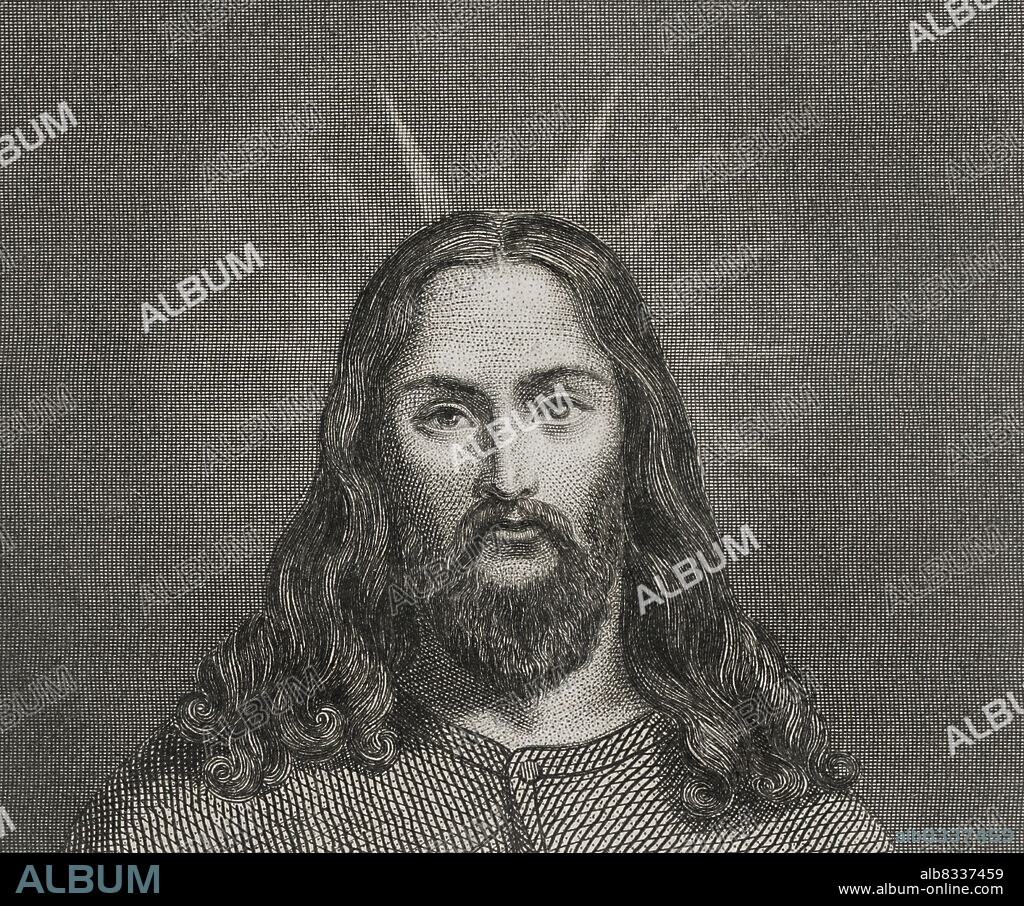 Jesus Christ. Engraving. Detail. "Historia Universal", by César Cantú. Volume II, 1854.