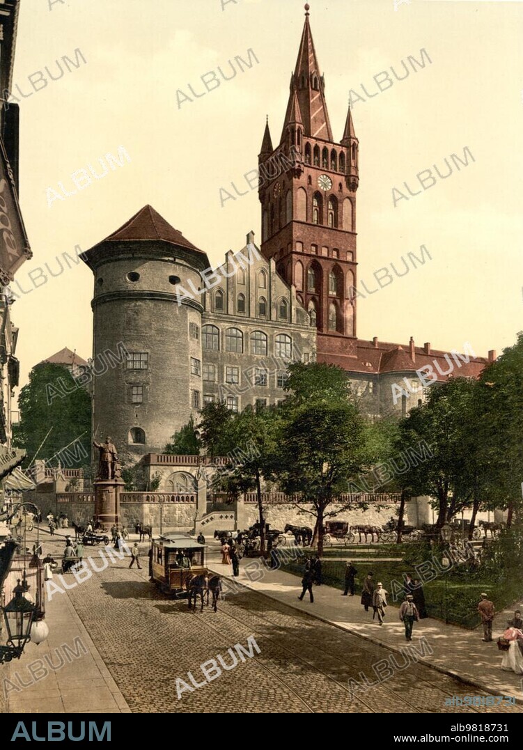 Castle and old town of Königsberg in East Prussia, formerly Germany, today Kaliningrad in Russia, historical, photochrome print from the 1890ies