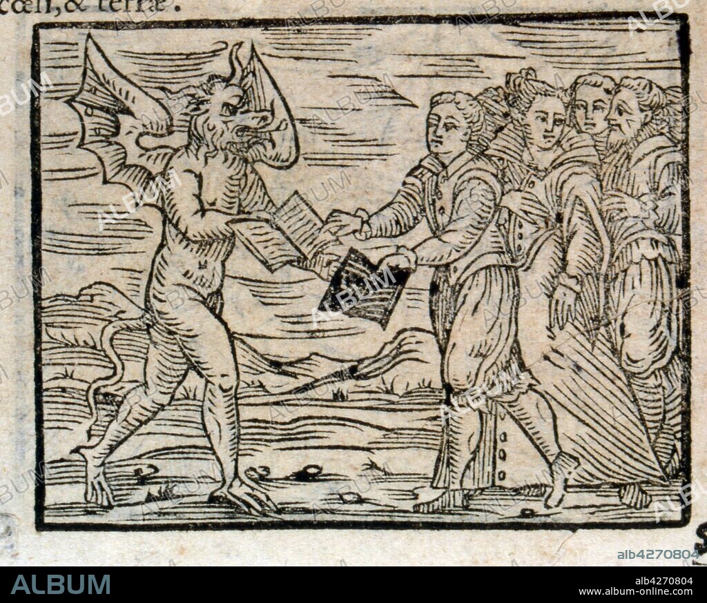 Woodcut Illustration from a 1626 Edition of 'Compendium Maleficarum, by Francesco Maria Guazzo. Compendium Maleficarum was a witch-hunter's manual written in Latin, and published in Milan, Italy in 1608.