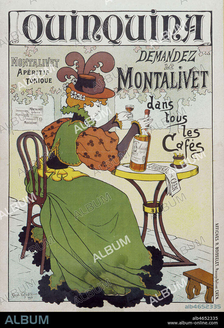 Affiche publicitaire pour l'aperitif Montalivet, illustree par George Lefevre en 1897. Credit : Coll. Dixmier/KHARBINE-TAPABOR.