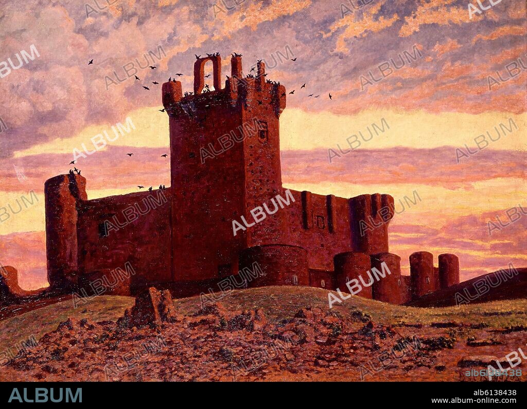 DARIO DE REGOYOS VALDES. EL CASTILLO DE LA MOTA (1909) OLEO/LIENZO 90*120.