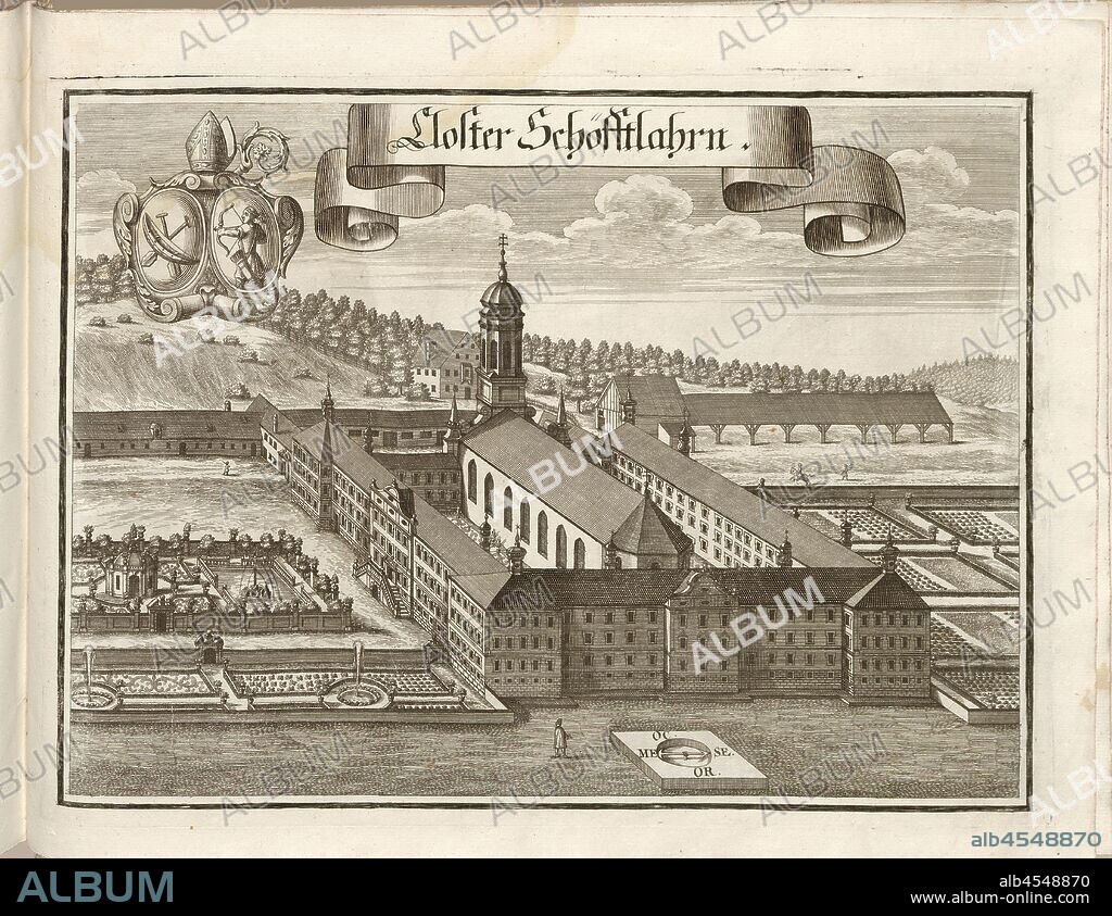 Closter Schöftftlahrn, Schäftlarn Monastery in Bavaria (Germany), Fig. 255, p. 132, Wening, Michael (del. et sc.), 1701, Michael Wening: Historico-topographica descriptio. Das ist: Beschreibung, dess Churfürsten- und Hertzogthumbs Ober- und Nidern Bayrn, welches in vier Theil oder Rennt-Aembter, als Oberlands München und Burgkhausen, Underlands aber in Landshuet unnd Straubing abgetheilt ist [...]. Thail 1. München: bey Johann Lucas Straub, gem: lobl. Landtschafft Buchtruckern, anno M.DCCI. [1701].