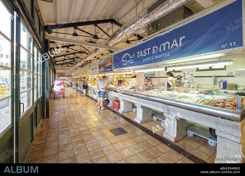 mercado de pescados, Mahon, Menorca, balearic islands, Spain.
