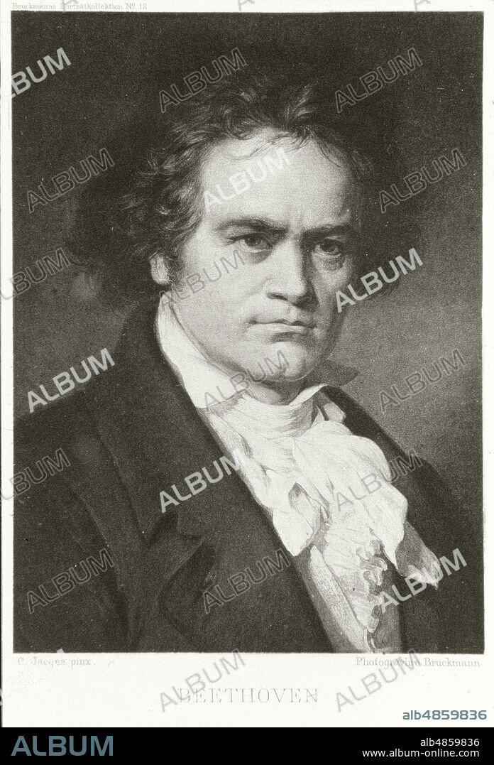 "Ludwig van Beethoven", photogravure based on a painting by Carl Jaeger.