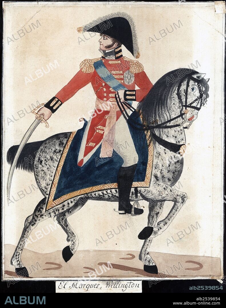Wellesley, Arthur Colley (1769-1852), duque de Wellington. Militar y político británico. Dibujo original de época.