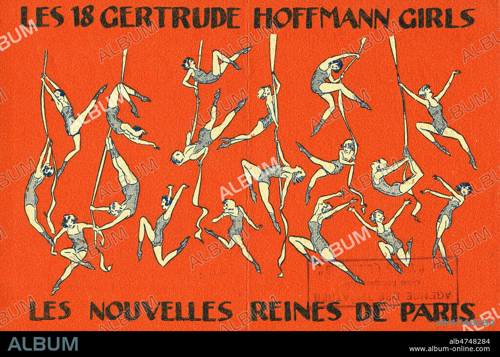 Carte pour le Moulin Rouge et la revue New-York-Montmartre et les 18 Gertrude Hoffmann Girls . Annees 20. Collection IM/KHARBINE TAPABOR.