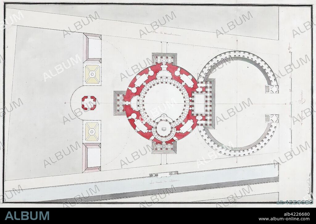 JEAN-FRANçOIS THOMAS DE THOMON. 'Kazan Cathedral in St Petersburg. The Plan'. 1800. Dimensions: 72x48 cm.