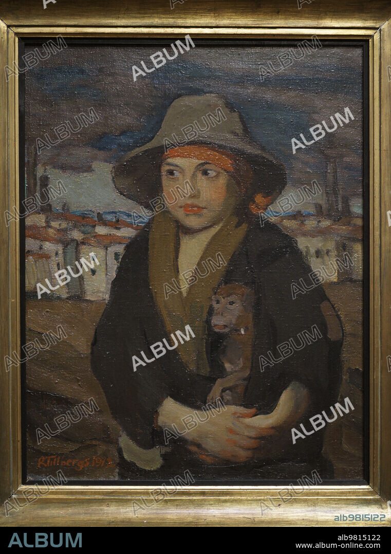 JANIS ROBERTS TILLBERGS (1880-1972). LATVIAN ARTIST.. Janis Roberts Tillbergs (1880-1972). Latvian painter. Boy with a Monkey, 1912. Oil on canvas, 66,5 x 53 cm. Latvian National Museum of Art. Riga. Latvia.