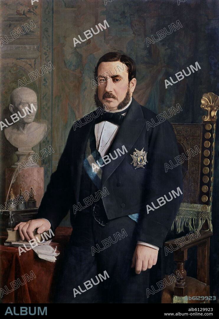 ANTONIO MARIA ESQUIVEL. GALERIA DE RETRATOS - JOSE LUIS SARTORIUS Y TAPIA CONDE DE SAN LUIS (1820-1871) - O/L - 126X96 CM.