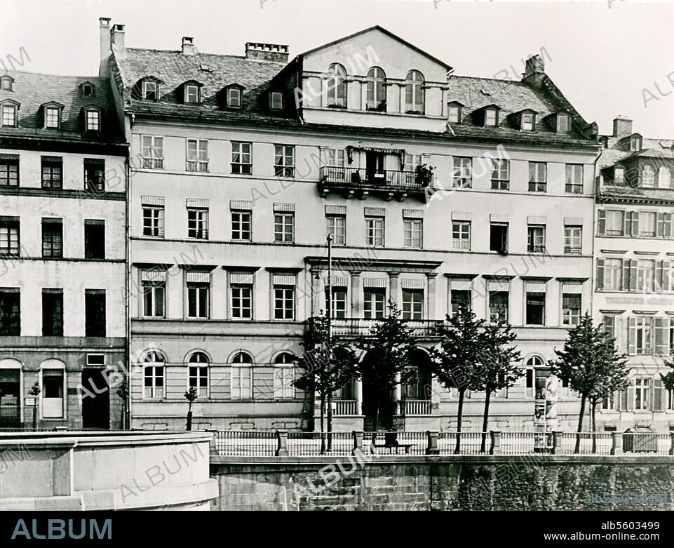 re.: Schopenhauer, Arthur Philosopher; 1788-1860. Home of Schopenhauer from 1 July 1859 to his death, Frankfurt am Main, Schöne Aussicht 16 (destroyed during WWII). (Next door to the left Schopenhauer's home from 1.3.1843 to 1.7.1859). Photo.
