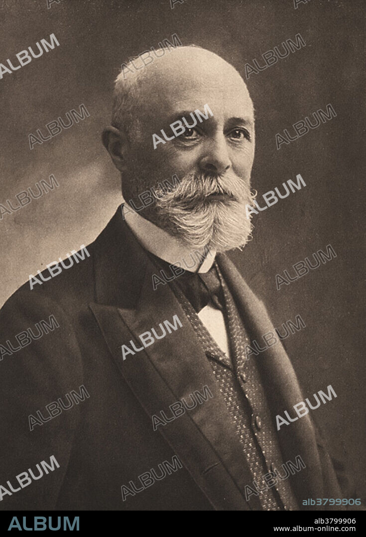 Editorial use only . Antoine Henri Becquerel (1852-1908), French physicist and the discoverer of radioactivity. After Roentgen's discovery of x-rays, Becquerel noted an unknown energy that was emitted from uranium salts. He left a rock and a wrapped photographic plate in a drawer and found later that the plate, though unexposed to light, had developed patterns which would ordinarily indicate exposure. Announced in 1896, he had accidentally discovered a new penetrating ray that came to be called radioactivity. Soon after, his student Marie Sklodowska-Curie, and her husband Pierre Curie showed that thorium also emitted what were then called Becquerel rays. In 1900 Becquerel isolated electrons in radiation, and in 1902 he presented the first evidence of radioactive transformation. In 1903, he shared the Nobel Prize in Physics with Pierre and Marie Curie for the discovery of spontaneous radioactivity. The SI unit for radioactivity, the becquerel (Bq), is named after.