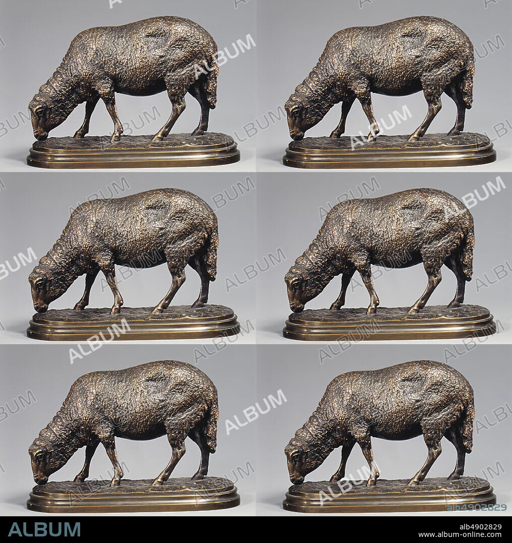 Rosa Bonheur, Shorn Ewe (Brebis Tondue), French, Rosa Bonheur (French, Bordeaux 18221899 Thomery), modeled ca. 1842, cast probably before 1891, French, Bronze, Overall: 5 3/4 × 8 1/2 × 4 in. (14.6 × 21.6 × 10.2 cm), Sculpture-Bronze.