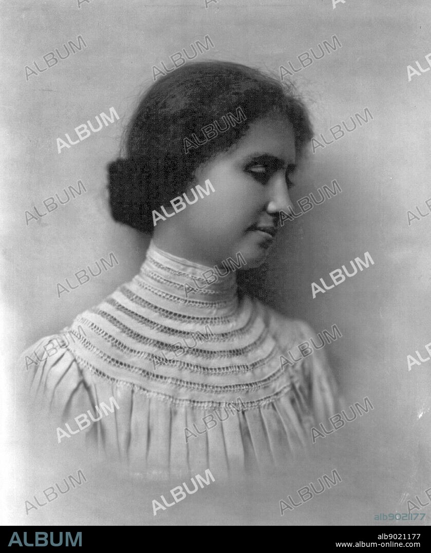 Helen Keller 1880-1968, in 1905. Helen Adams Keller; American author, political activist, and lecturer. She was the first deaf, blind person to earn a Bachelor of Arts degree. The story of how Keller's teacher, Anne Sullivan, broke through the isolation imposed by a near complete lack of language, allowing the girl to blossom as she learned to communicate, has become widely known through the dramatic depictions of the play and film The Miracle Worker. Her birthday on June 27 is commemorated as Helen Keller Day in the U.S.
