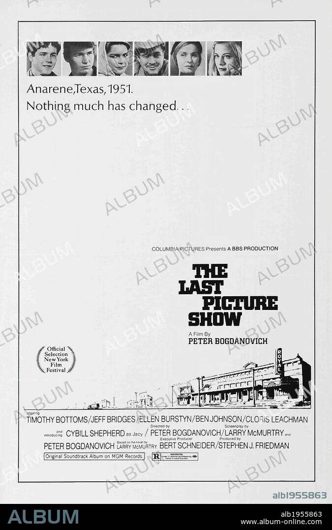 Poster of THE LAST PICTURE SHOW, 1971, directed by PETER BOGDANOVICH. Copyright COLUMBIA PICTURES.